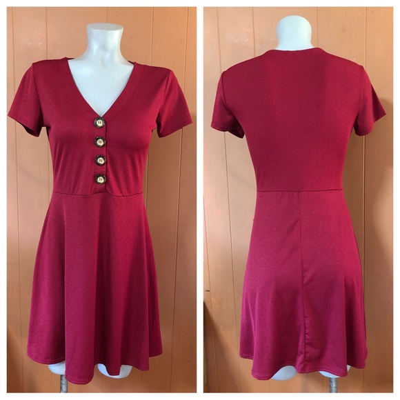 NWT Francesca’s Alya Sherra Brock Button Front V-Neck Dress, Small - Picture 4 of 10